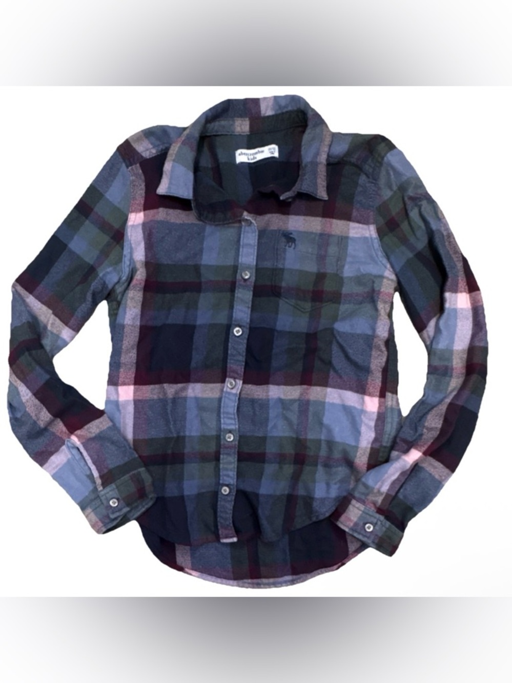 Abercrombie Kids Boys Plaid Collared Long Sleeve Button-Up Shirt 11/12